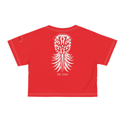 Red Velvet Positional Brazen Message Cropped Graphic Signaling Tshirt