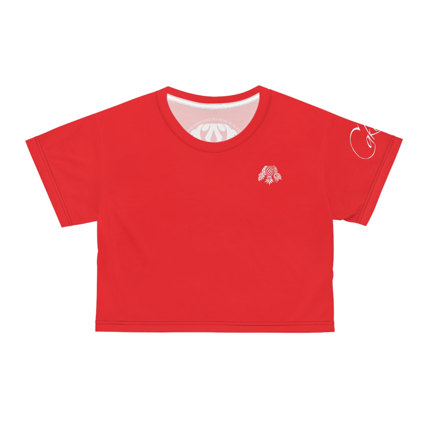 Red Velvet Positional Brazen Message Cropped Graphic Signaling Tshirt