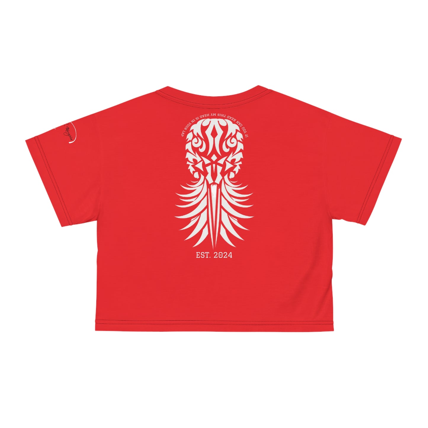 Red Velvet Positional Brazen Message Cropped Graphic Signaling Tshirt