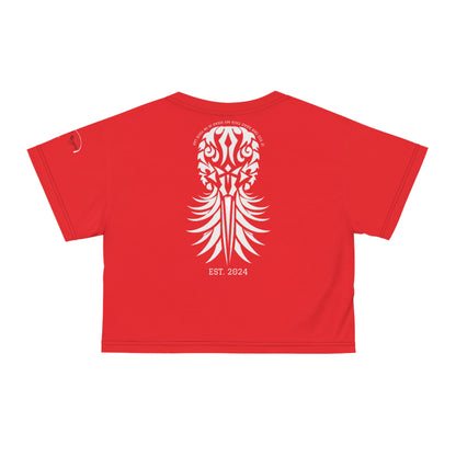 Red Velvet Positional Brazen Message Cropped Graphic Signaling Tshirt