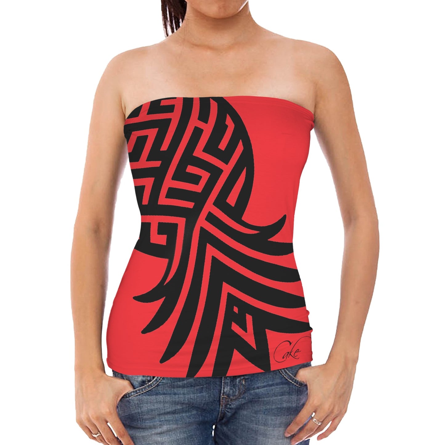 "Red Velvet Invitation" Pineapple Print Tube Top