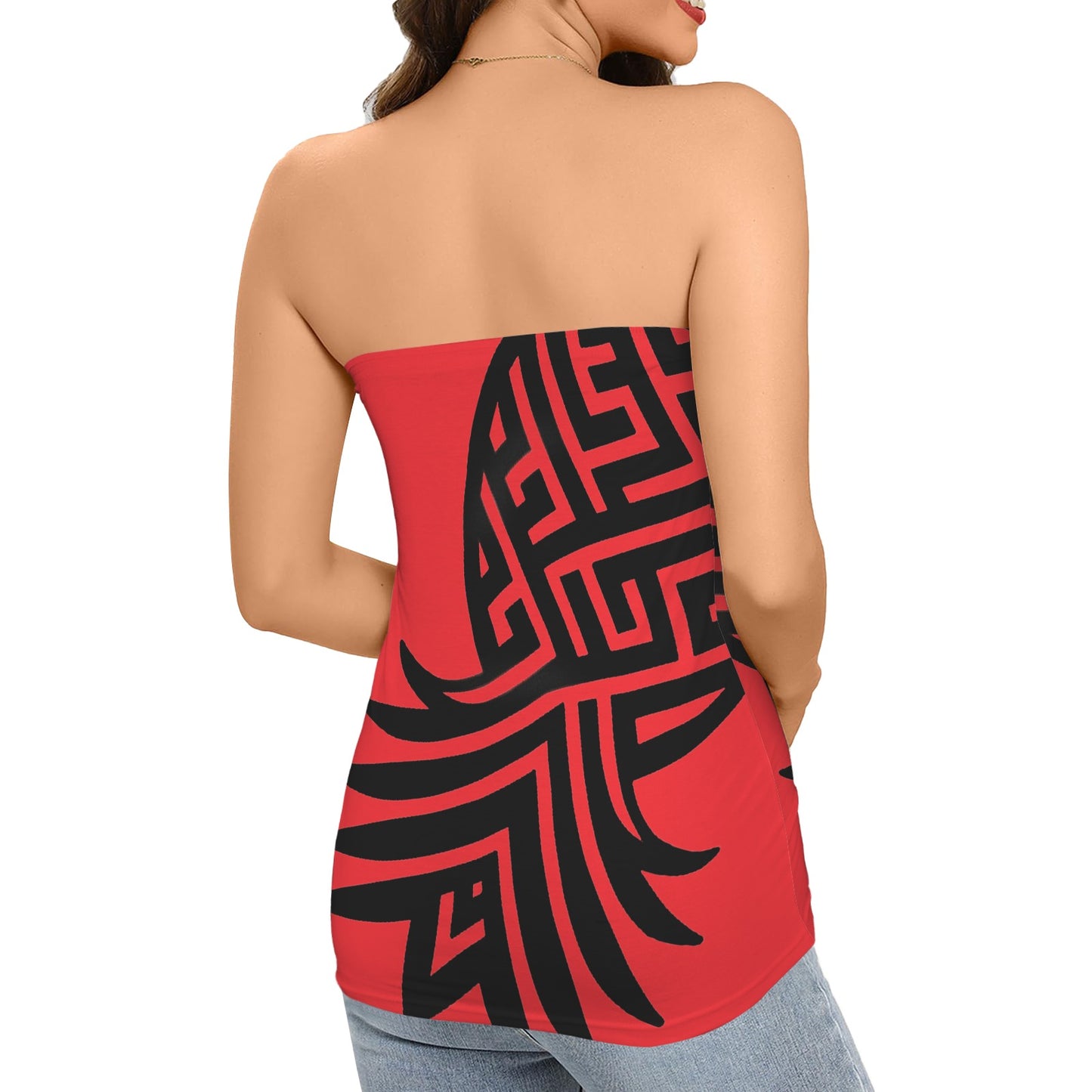 "Red Velvet Invitation" Pineapple Print Tube Top