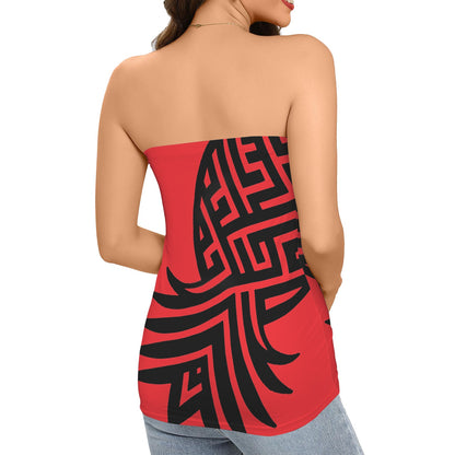 "Red Velvet Invitation" Pineapple Print Tube Top